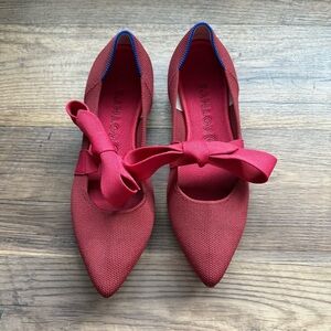Rothy's Women's Red Mary Jane Flats with Bow